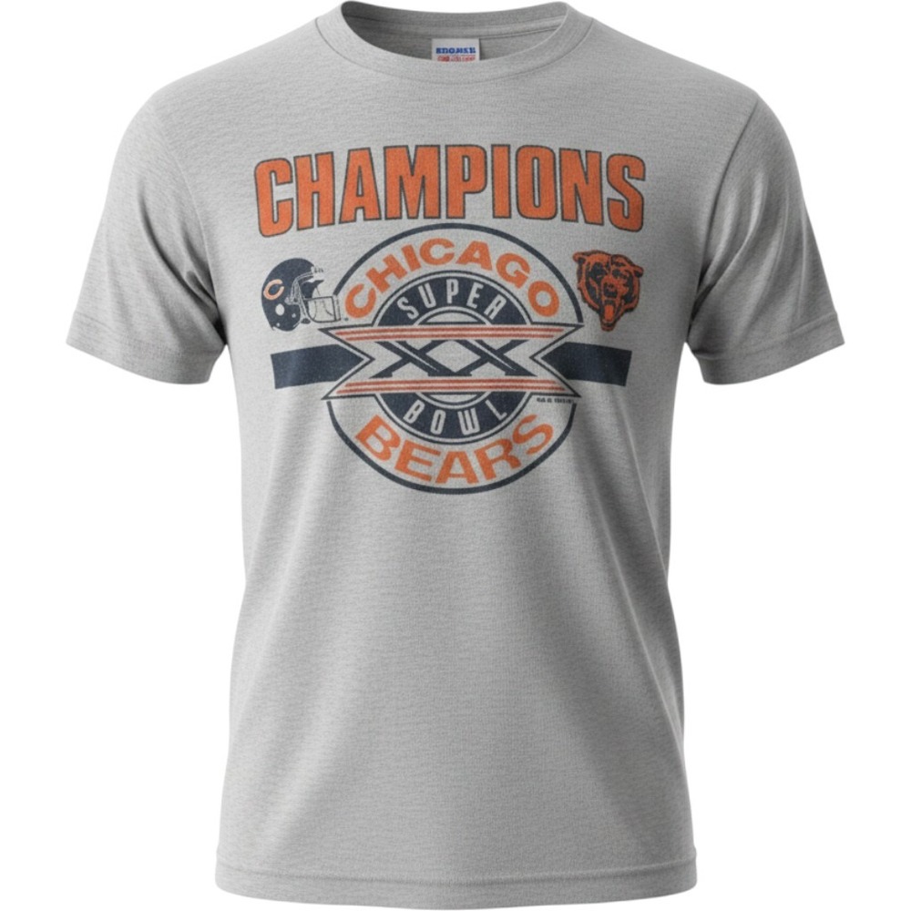 Vintage 1985 Chicago Bears Super Bowl XX Champions T-Shirt Screen Stars Gray M‎